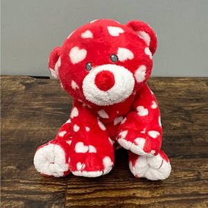Ty Pluffies Collection Dreamly the Red‎ Bear with White Hears Plush  2011